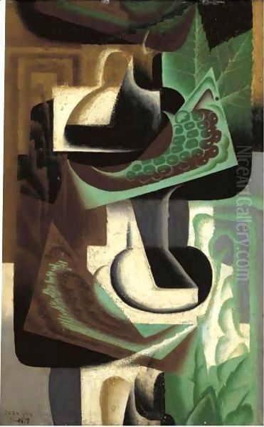 La Grappe De Raisin Oil Painting by Juan Gris