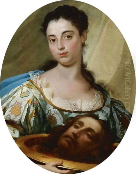 Salome With The Head Of John The Baptist Oil Painting by Marco Benefiale