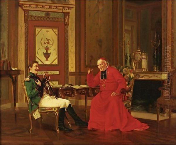 An Audience With The Cardinal Oil Painting by Alfred Charles Weber