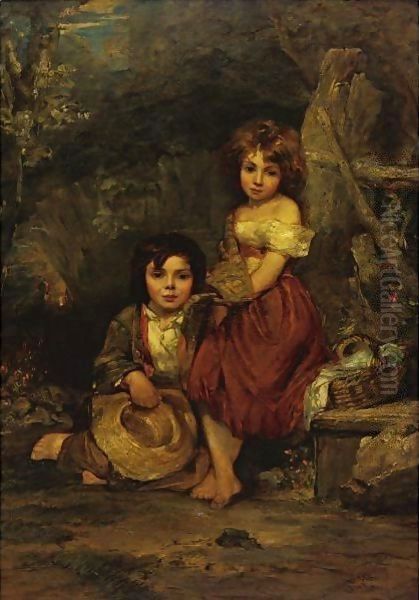 The Young Picnickers Oil Painting by William Frederick Witherington