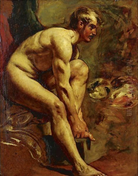 Male Nude Oil Painting by William Etty