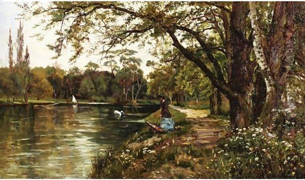 A Stroll In Spring Oil Painting by Theodore Hines