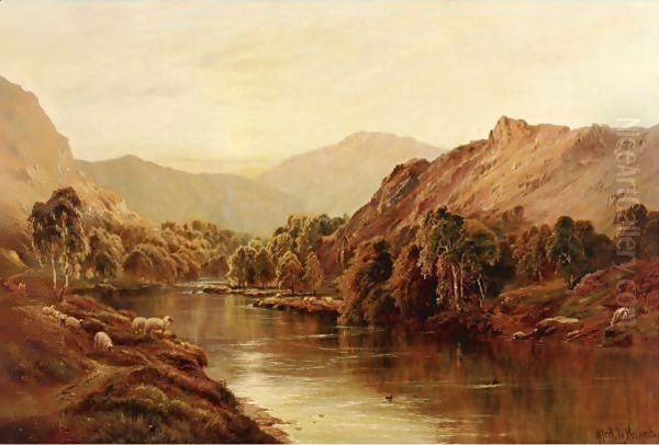 July, The Dee Near Balmoral Oil Painting by Alfred de Breanski