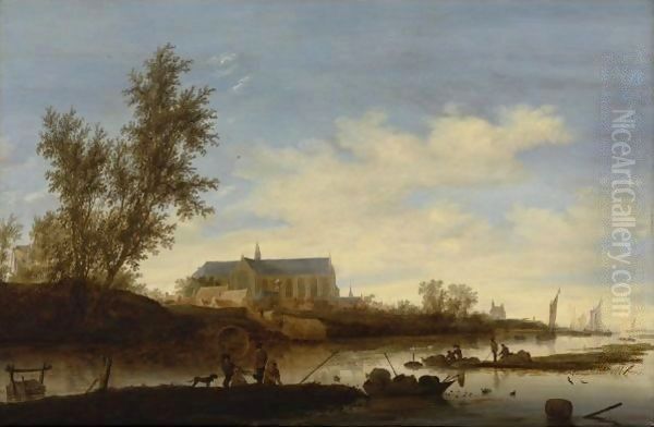 A View Of Alkmaar With The Sint Laurenskerk From The North Oil Painting by Salomon van Ruysdael