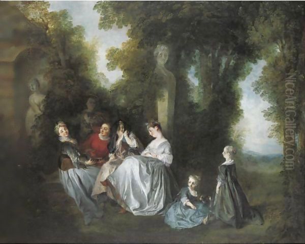 'Le Concert Pastoral' Oil Painting by Nicolas Lancret