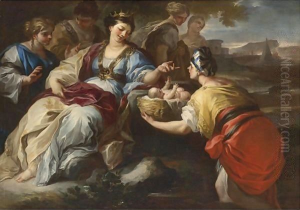 The Finding Of Moses Oil Painting by Francesco Solimena