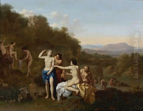 Diana And Her Attendants Oil Painting by Cornelis Van Poelenburgh