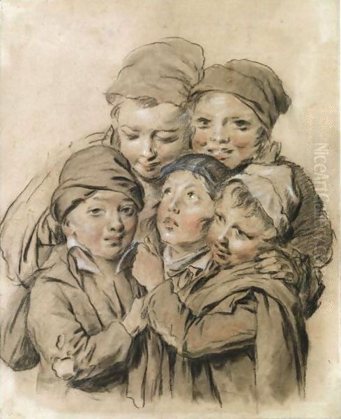 'Les Petits Ramoneurs' Oil Painting by Louis Leopold Boilly