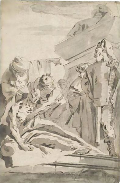 The Death Of Seneca Oil Painting by Giovanni Battista Tiepolo