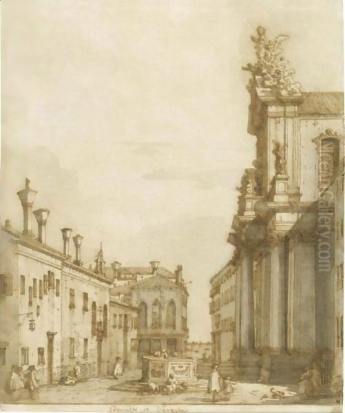 The Campo Dei Gesuiti, Venice Oil Painting by (Giovanni Antonio Canal) Canaletto