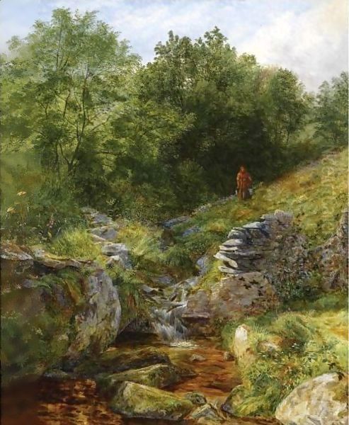 Streamlet At Bettws-Y-Coed Oil Painting by Benjamin Williams Leader