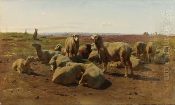 Watching His Flock Oil Painting by Rosa Bonheur