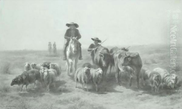 Muleteers Oil Painting by Rosa Bonheur