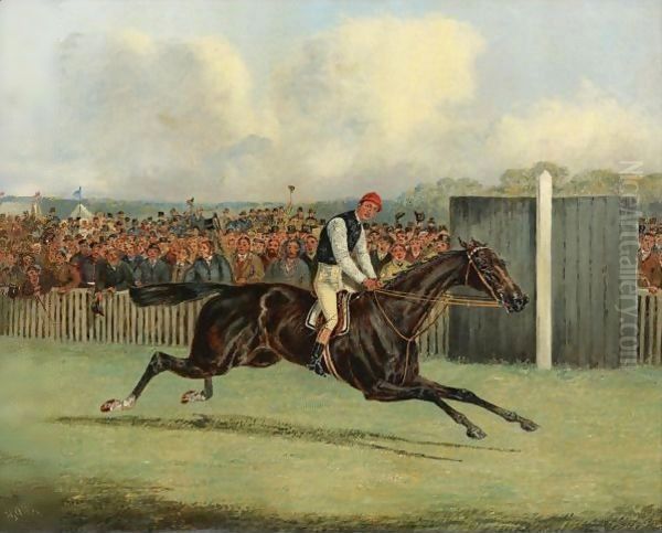 Lord Falmouth's Dutch Oven Winning The Doncaster St. Leger In 1882, Ridden By Fred Archer Oil Painting by Henry Thomas Alken