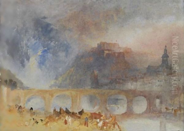 View Of Givet, On The Meuse, South Of Dinant Oil Painting by Joseph Mallord William Turner