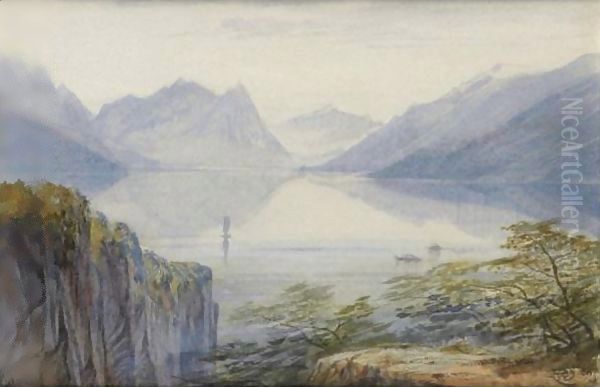 Lugano, Switzerland Oil Painting by Edward Lear