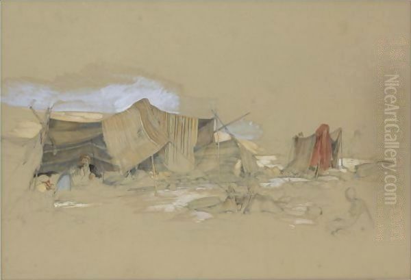 Bedouin Tents Oil Painting by John Frederick Lewis