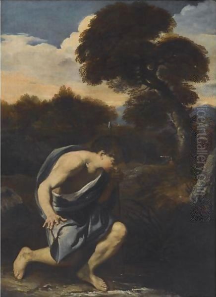 Narcissus Oil Painting by Pier Francesco Mola