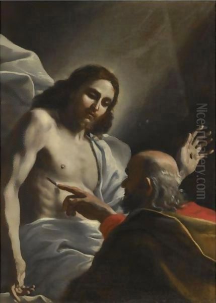 The Incredulity Of Saint Thomas Oil Painting by Mattia Preti