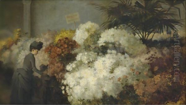 The Chrysanthemum Show Oil Painting by Abbott Fuller Graves