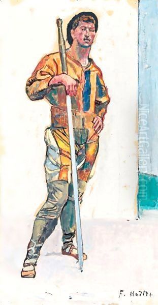 Lansquenet With Sword Oil Painting by Ferdinand Hodler