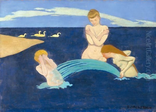 Little Bathers Oil Painting by Felix Edouard Vallotton