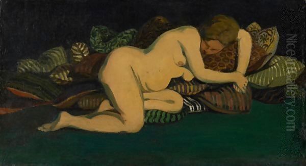 Woman On Pillows, 1897 Oil Painting by Felix Edouard Vallotton