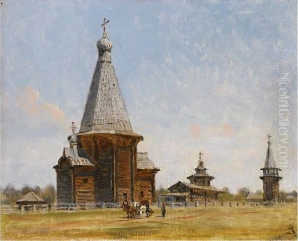 Provincial Russian Church Oil Painting by Vasili Vasilyevich Vereshchagin