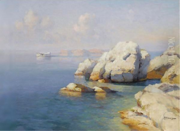 Rocky Shore Oil Painting by Aleksei Vasilievich Hanzen