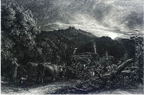 The Herdsman Oil Painting by Samuel Palmer