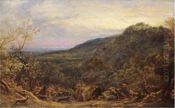 The Boar Hunt In Olden Times Oil Painting by John Linnell