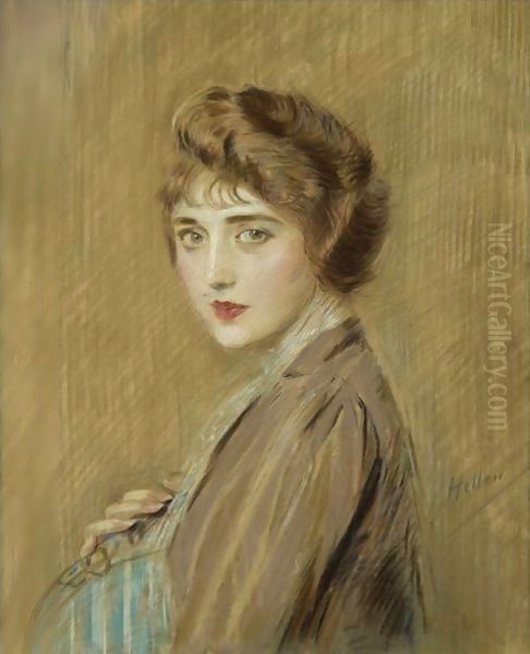 Portrait De Femme 3 Oil Painting by Paul Cesar Helleu