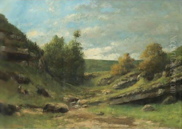 La Vallee Rocheuse 2 Oil Painting by Gustave Courbet