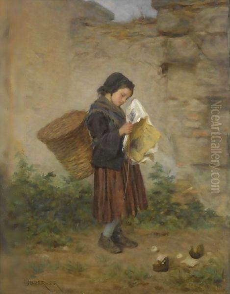 Les Titres Du Jour Oil Painting by Theophile-Emmanuel Duverger