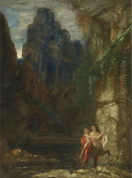 L'Education D'Achille (Ou Le Centaure) Oil Painting by Gustave Moreau