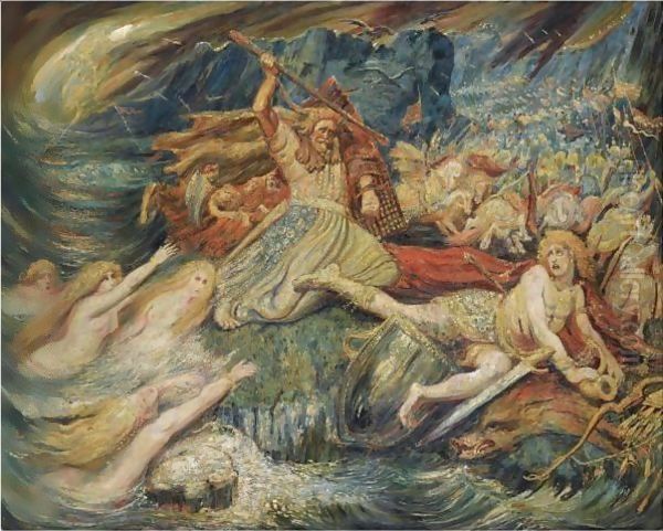 La Mort De Siegfried Oil Painting by Henri Degroux