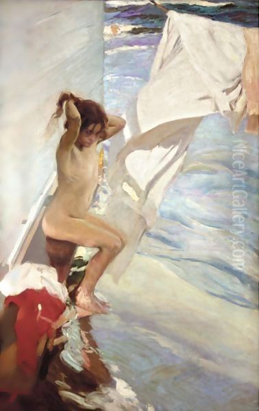 Before Bathing Oil Painting by Joaquin Sorolla Y Bastida