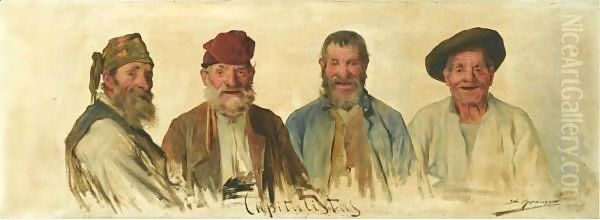 Capitalistas (The Capitalists) Oil Painting by Luis Graner Arrufi