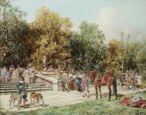 Fiesta Campestre (Fete Champetre) Oil Painting by Francisco Domingo Marques