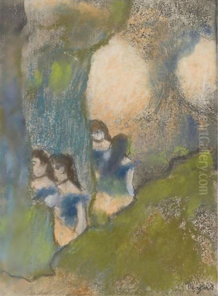 Danseuses Dans Les Coulisses Oil Painting by Edgar Degas