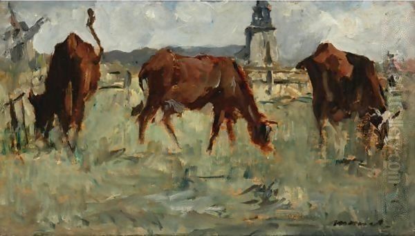 Vaches Au Paturage Oil Painting by Edouard Manet