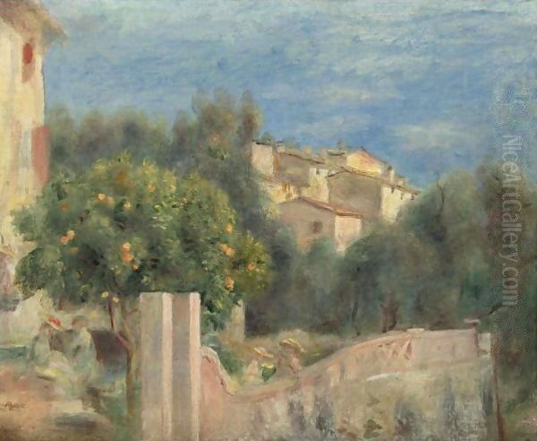 La Maison De L'Artiste A Cagnes Oil Painting by Pierre Auguste Renoir