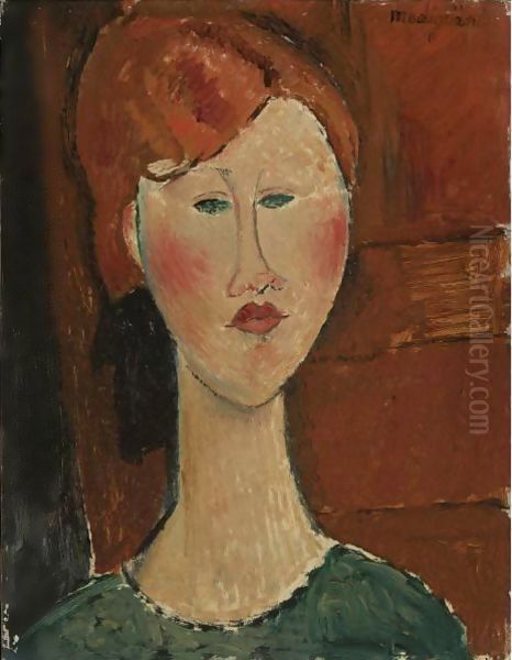 Femme Aux Cheveux Rouges Oil Painting by Amedeo Modigliani