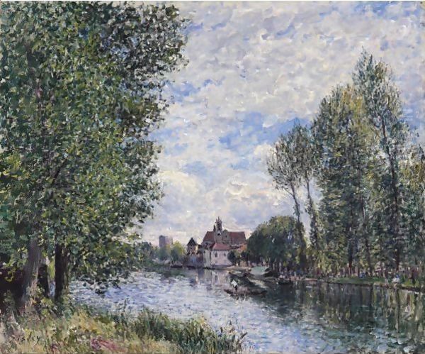 Ete A Moret Oil Painting by Alfred Sisley