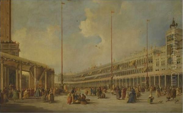 Venice, The Procession Of The Corpus Domini Through St Mark's Square Oil Painting by Francesco Guardi