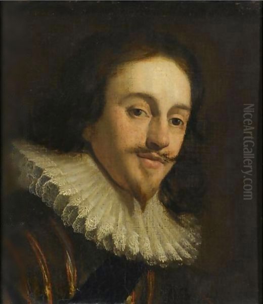 Portrait Of Charles I Oil Painting by Gerrit Van Honthorst