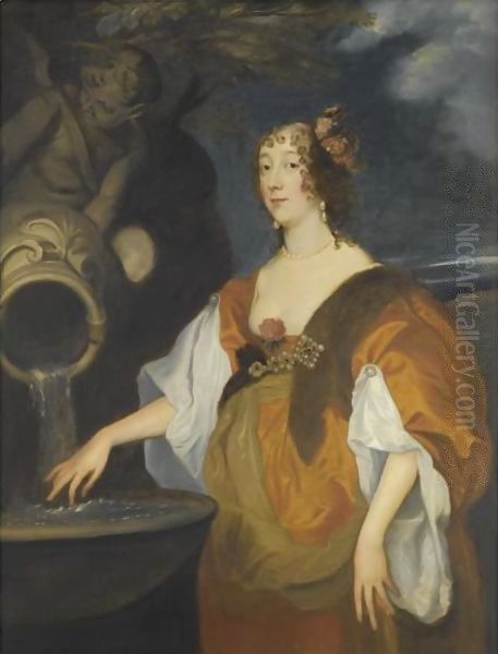 Portrait Of Lucy, Countess Of Carlisle Oil Painting by Sir Anthony Van Dyck