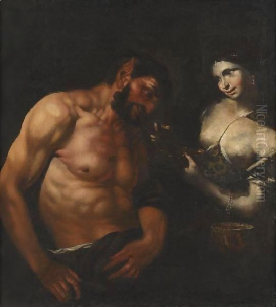 A Nymph And A Satyr by Johann Karl Loth