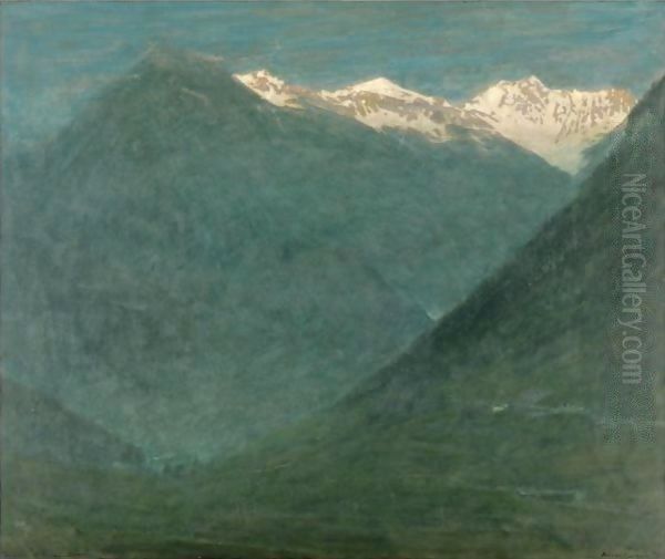 The Gorge Of Gondo Simplon Oil Painting by Albert Goodwin