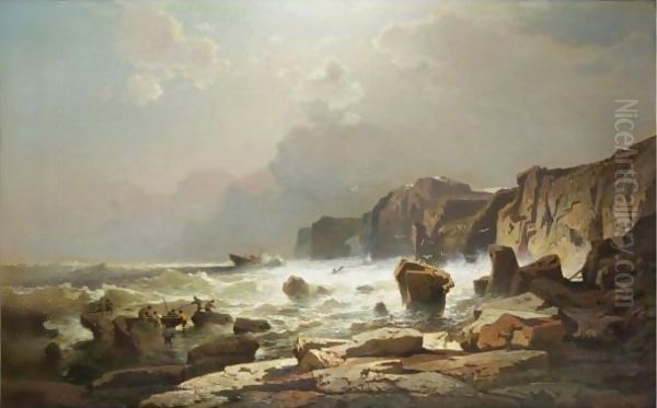 The Swedish Coast Oil Painting by Franz Richard Unterberger